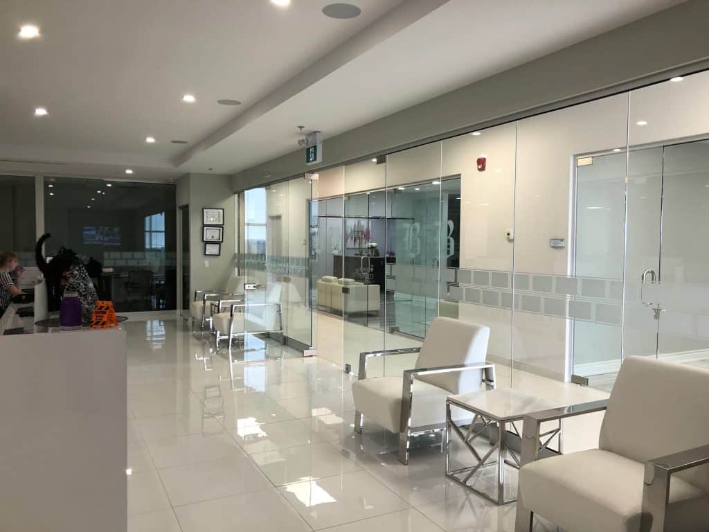 Front Lobby ace glass installation