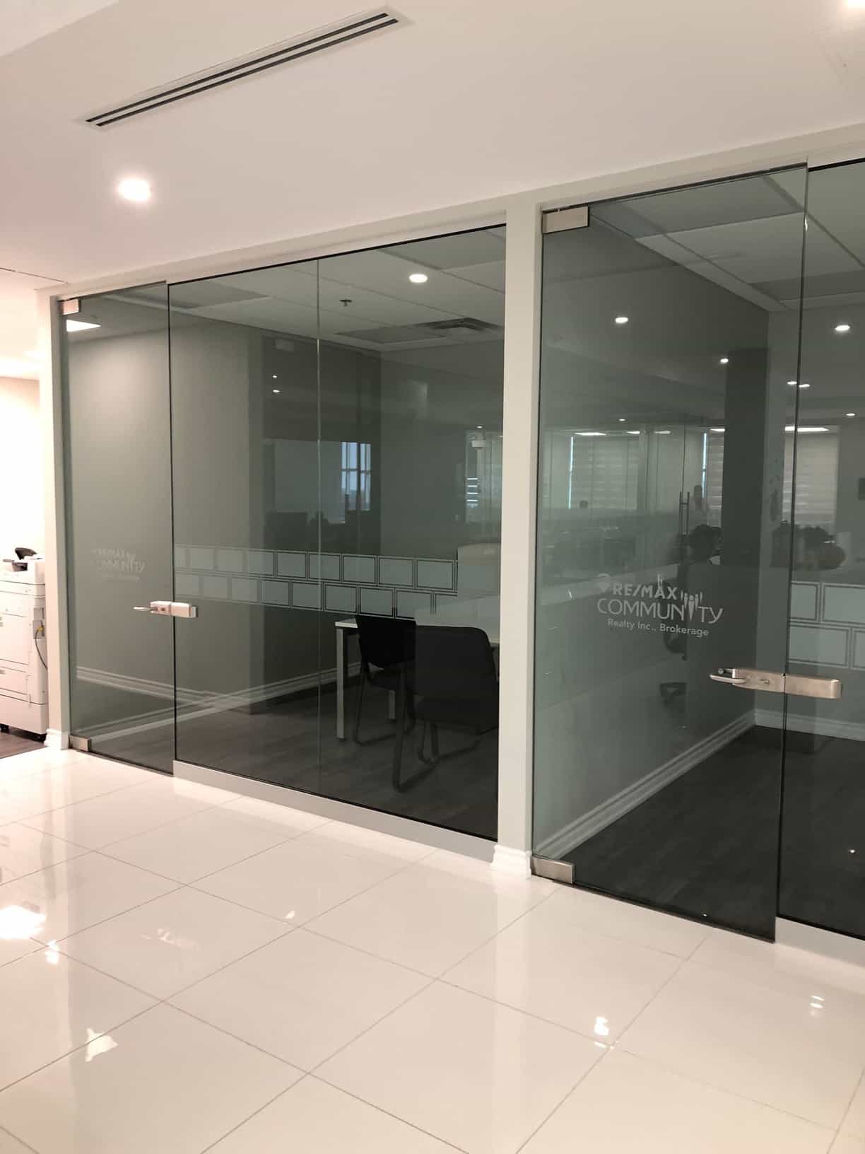 Office glass wall and divider