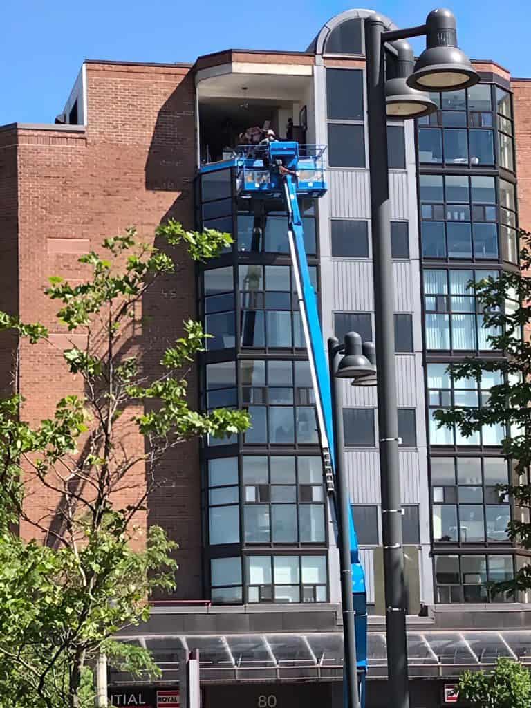 commercial plane high rise