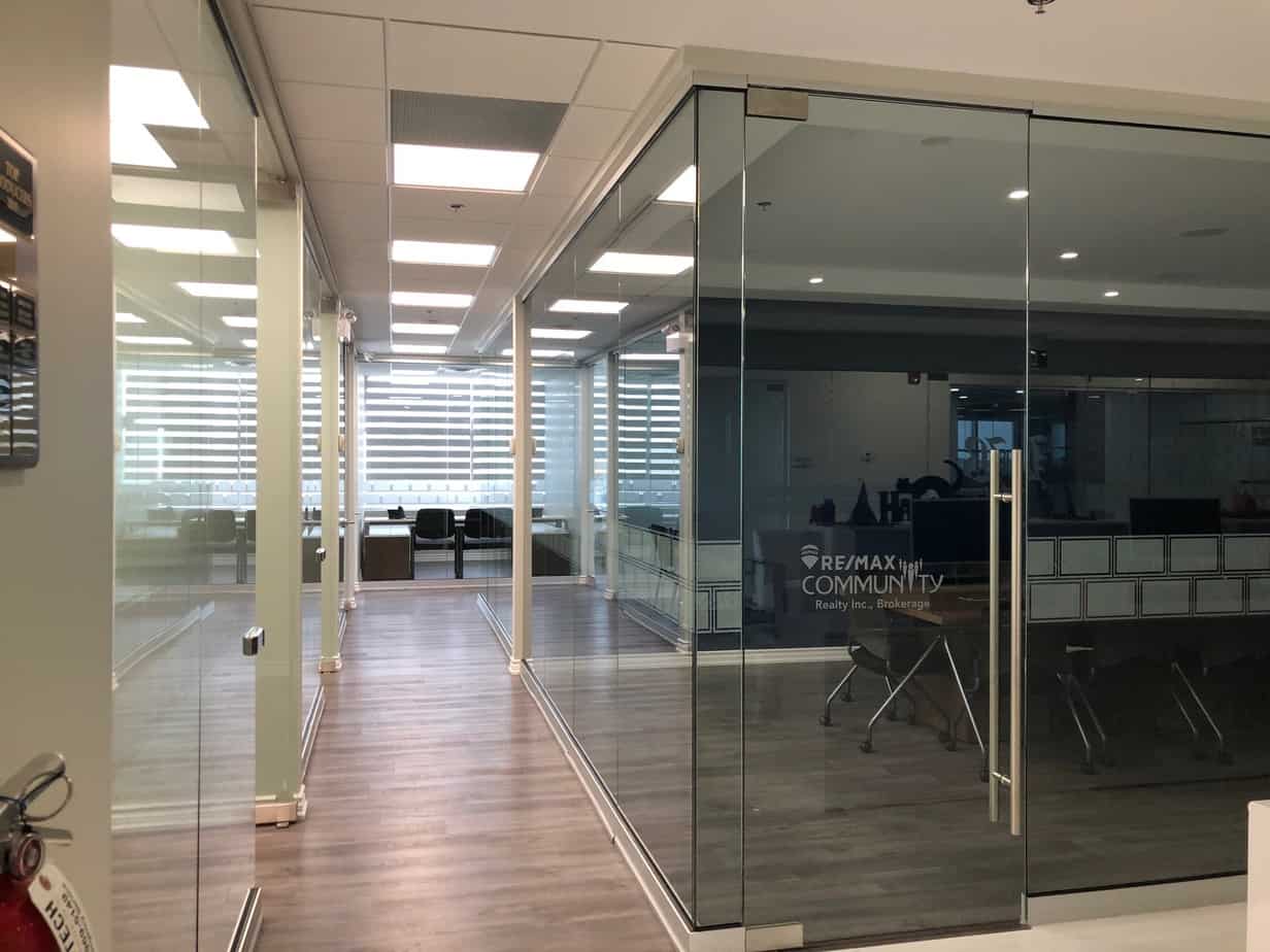 Glass meeting room enclosure installed by Ace Glass