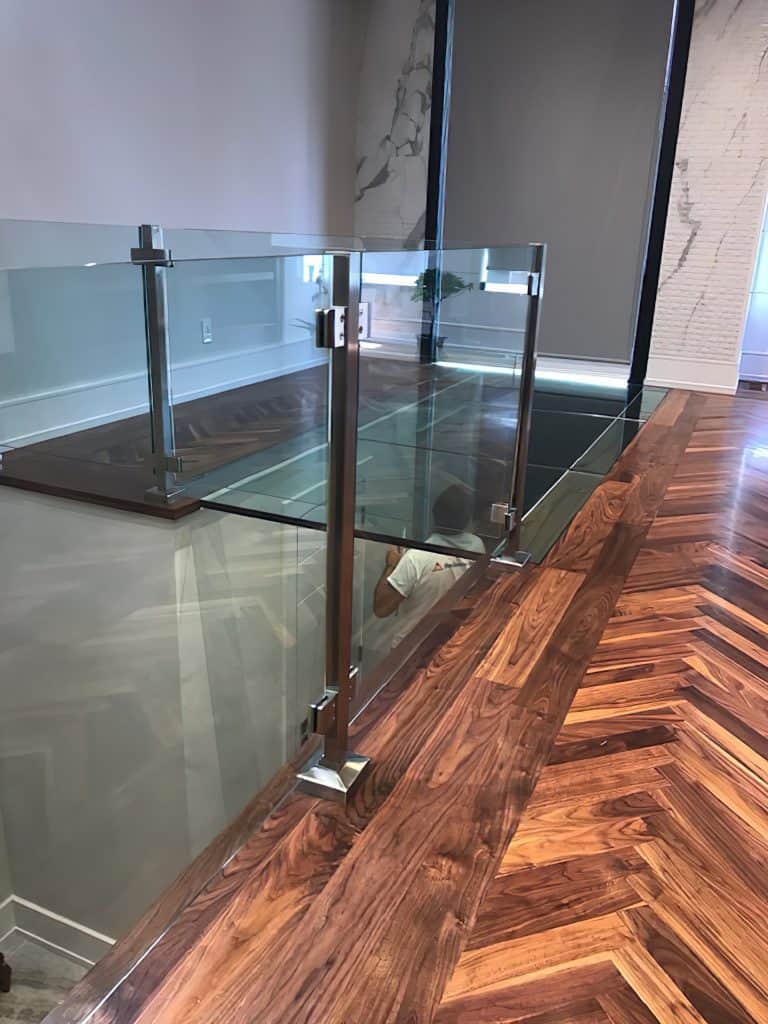 glass railing modern apartment