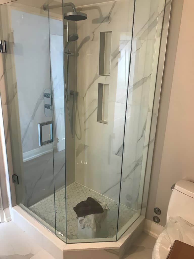 octogonal shower door frameless shower ace glass
